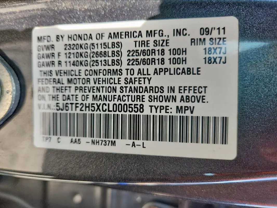 2012 HONDA CROSSTOUR EXL  