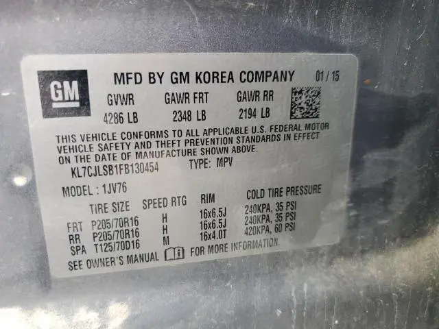 2015 CHEVROLET TRAX 1LT  