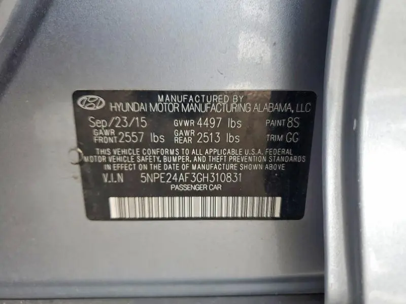 2016 HYUNDAI SONATA SE  