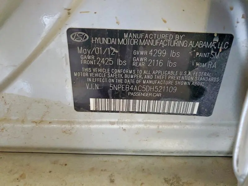 2013 HYUNDAI SONATA GLS  