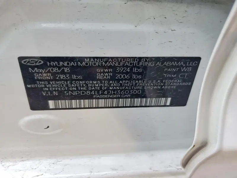 2018 HYUNDAI ELANTRA SEL  