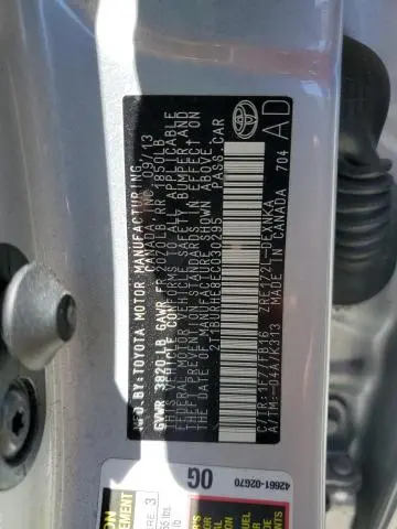 2014 TOYOTA COROLLA L  