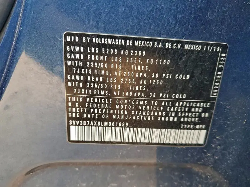 2020 VOLKSWAGEN TIGUAN SE  