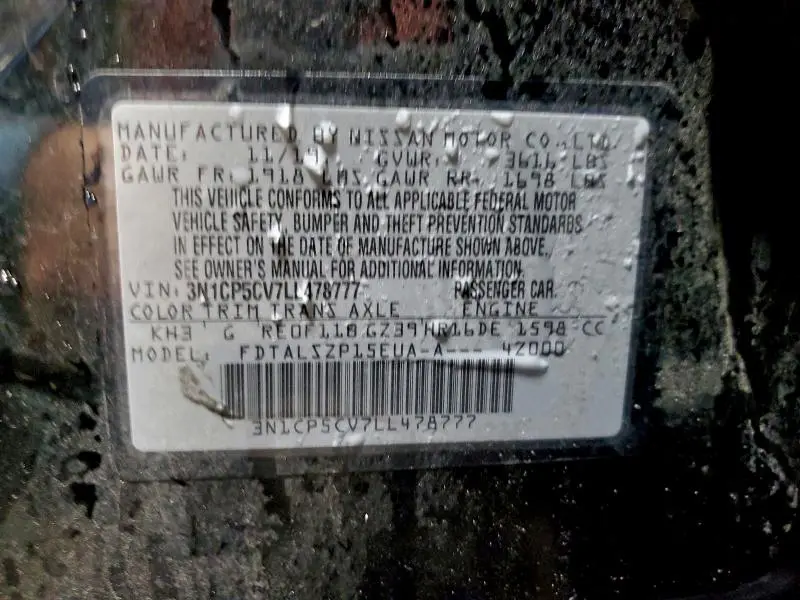 2020 NISSAN KICKS SV  