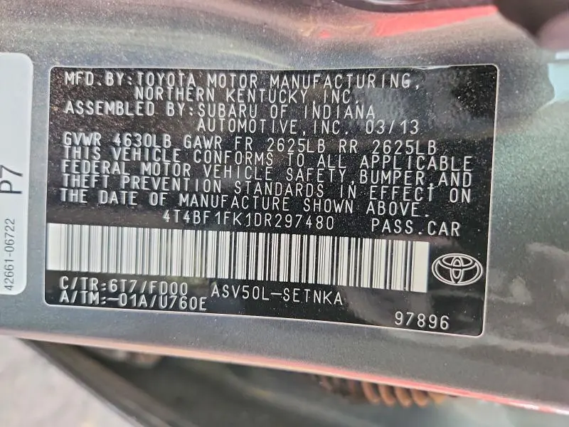 2013 TOYOTA CAMRY LE  