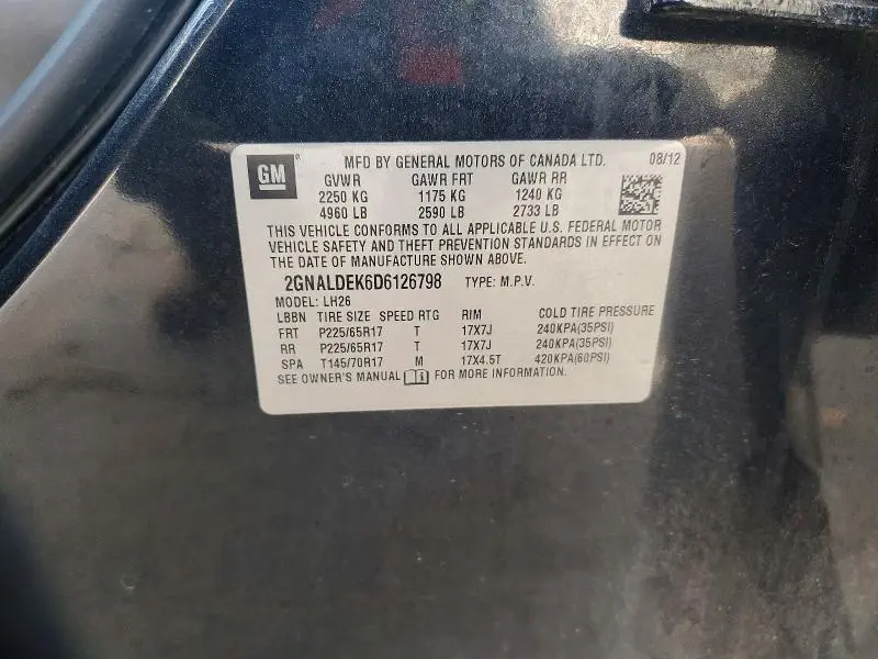 2013 CHEVROLET EQUINOX LT  