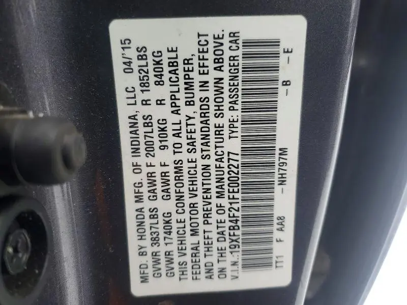 2015 HONDA CIVIC HYBRID  