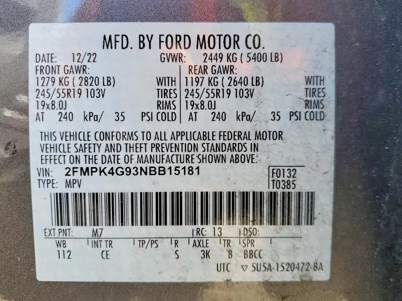 2022 FORD EDGE SE  