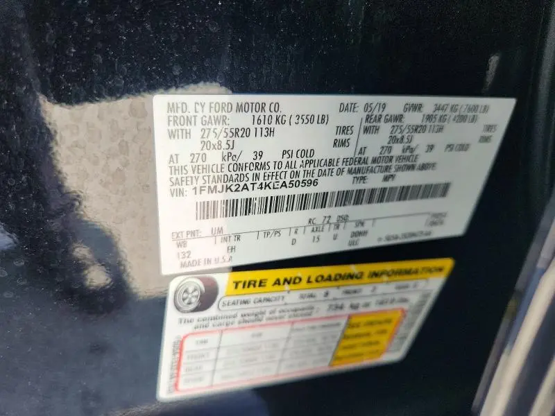 2019 FORD EXPEDITION MAX LIMITED  