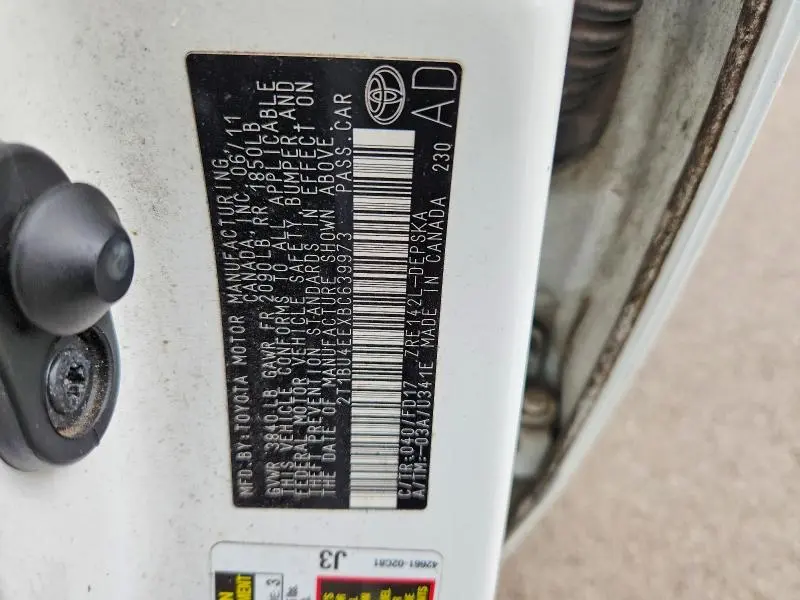 2011 TOYOTA COROLLA S  