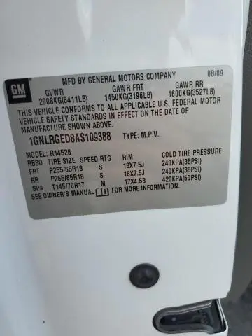 2010 CHEVROLET TRAVERSE