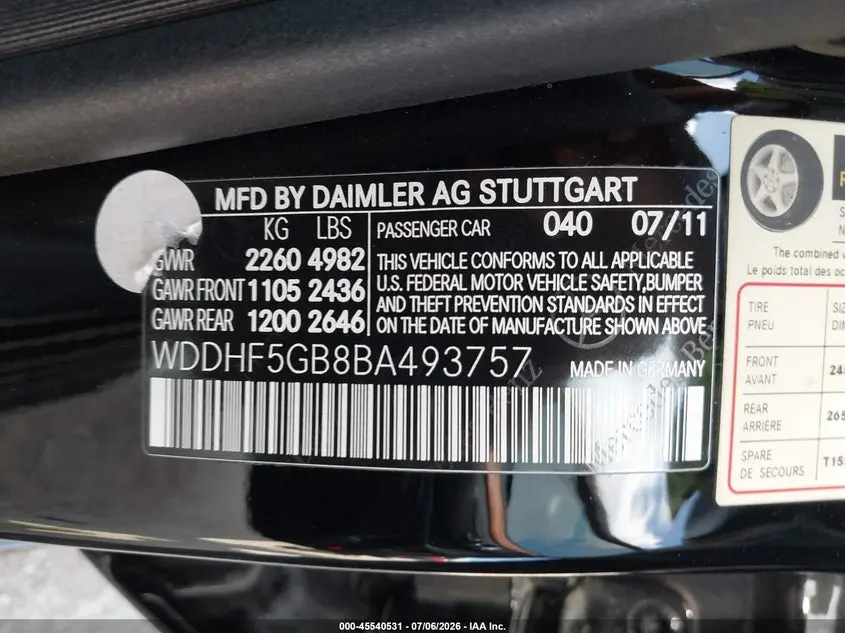 2011 MERCEDES-BENZ E 350  