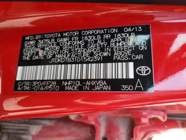 2013 TOYOTA PRIUS C TWO  