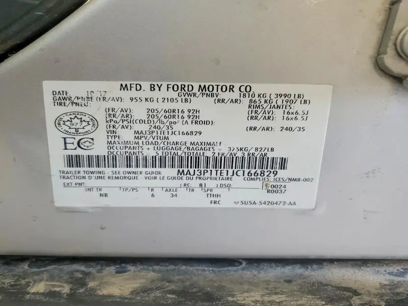 2018 FORD ECOSPORT SE  