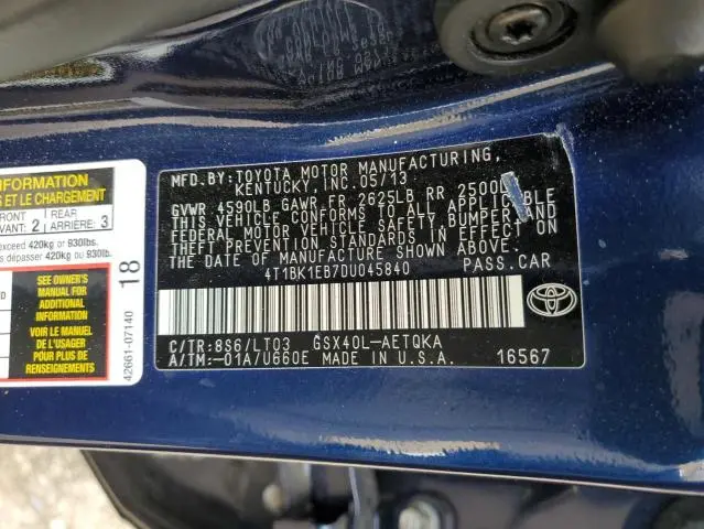 2013 TOYOTA AVALON BASE  