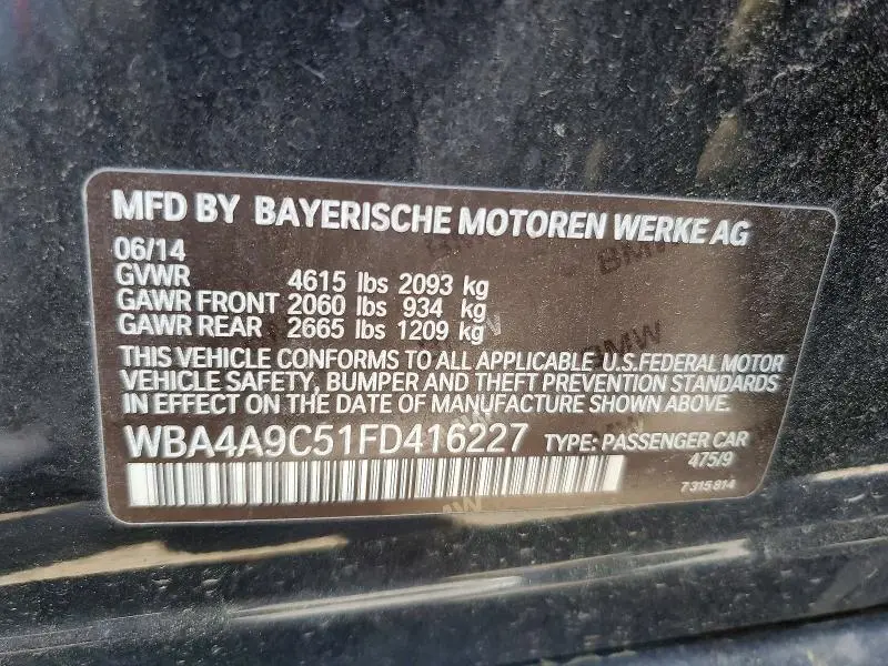 2015 BMW 428 I GRAN COUPE SULEV  