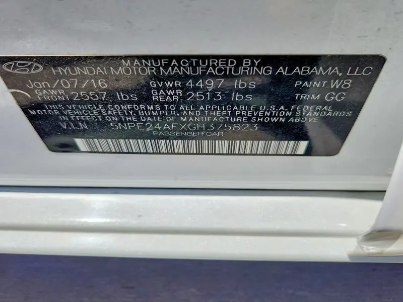 2016 HYUNDAI SONATA SE  
