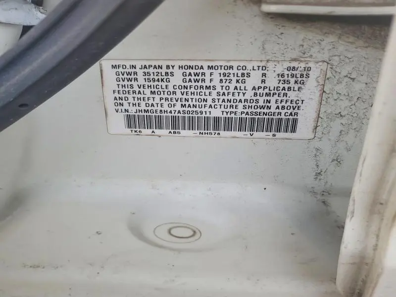 2010 HONDA FIT SPORT  