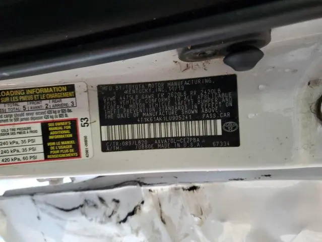 2020 TOYOTA CAMRY XSE  