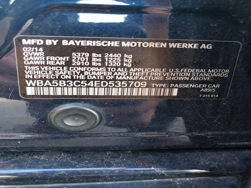 2014 BMW 535 XI  