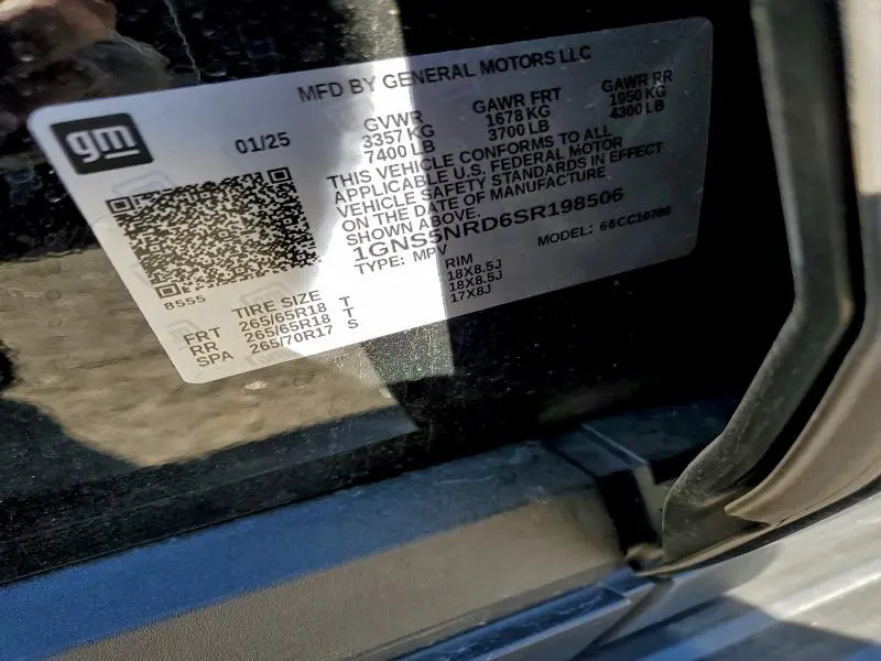 2025 CHEVROLET TAHOE C1500 LT  