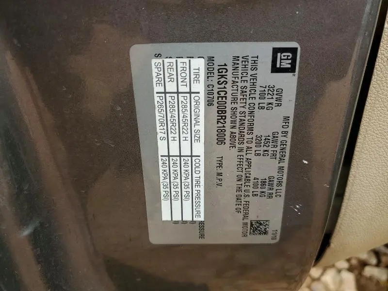 2011 GMC YUKON SLT  