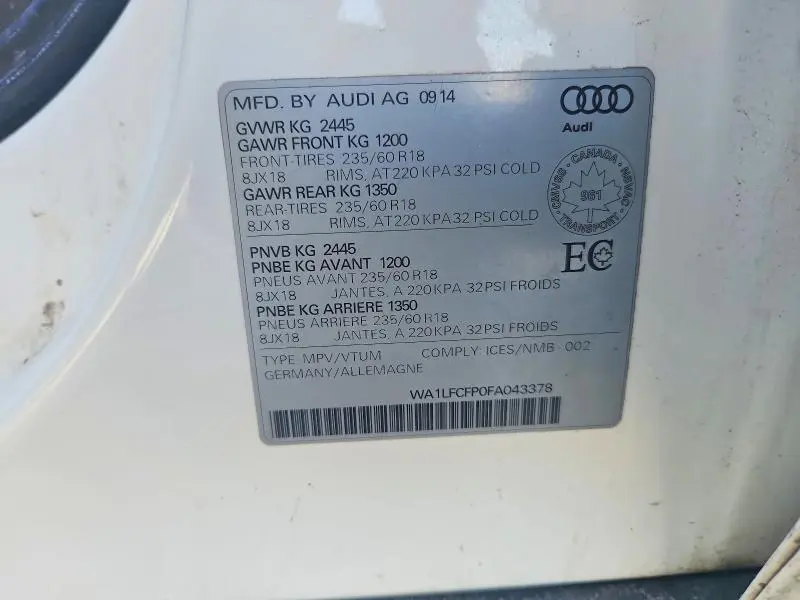 2015 AUDI Q5 PREMIUM PLUS  