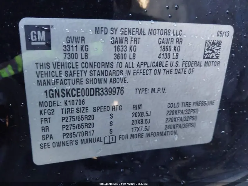 2013 CHEVROLET TAHOE LTZ