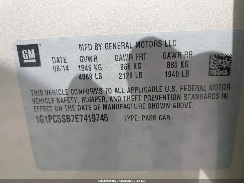 2014 CHEVROLET CRUZE 1LT AUTO