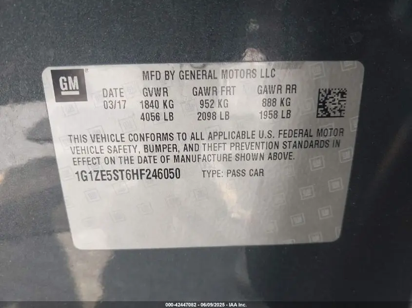 2017 CHEVROLET MALIBU 1LT