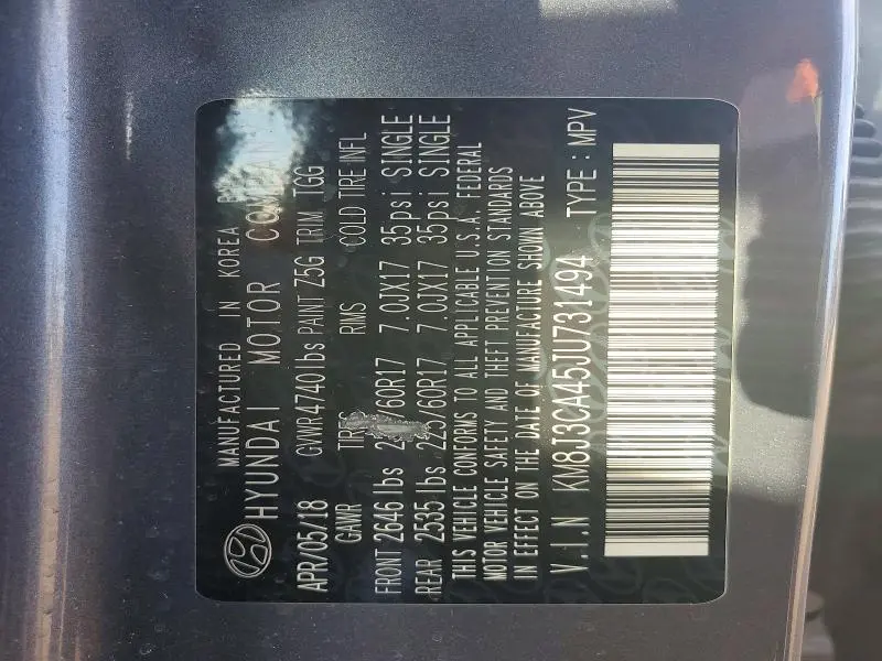 2018 HYUNDAI TUCSON SEL  