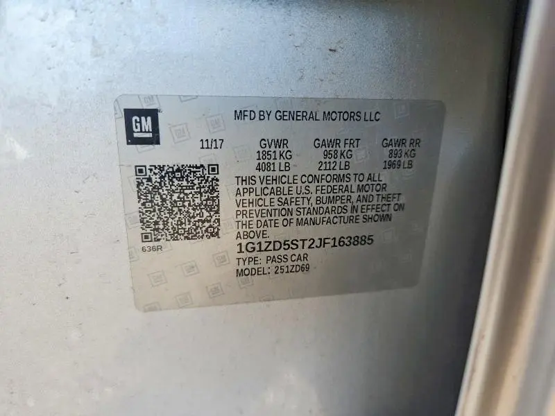 2018 CHEVROLET MALIBU LT  