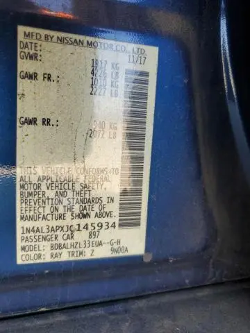 2018 NISSAN ALTIMA 2.5  