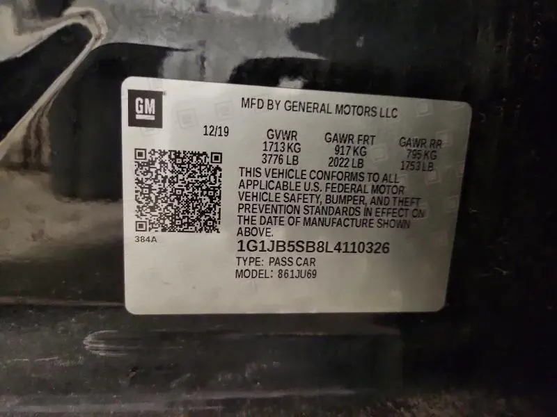 2020 CHEVROLET SONIC LS  