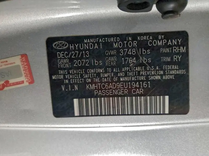 2014 HYUNDAI VELOSTER   