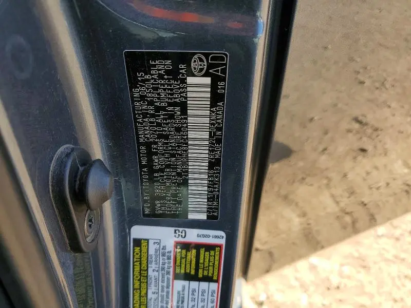 2015 TOYOTA COROLLA LE  