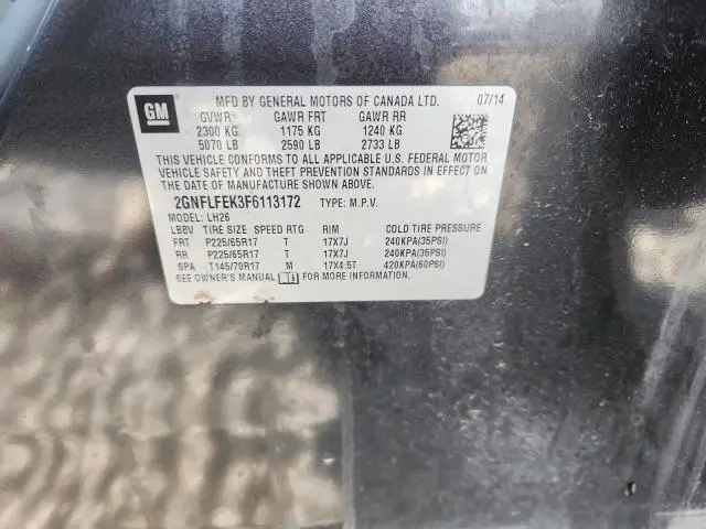 2015 CHEVROLET EQUINOX LT  