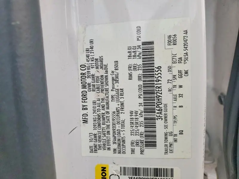 2014 FORD FUSION SE  