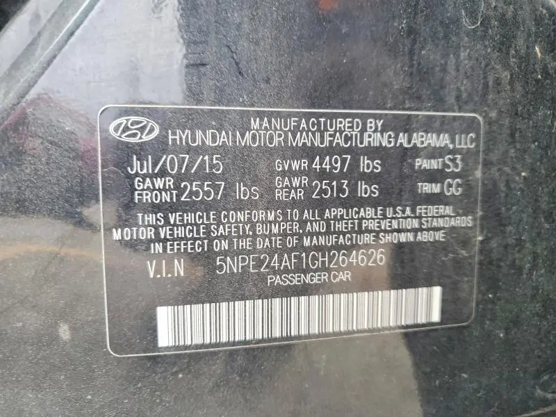2016 HYUNDAI SONATA SE  