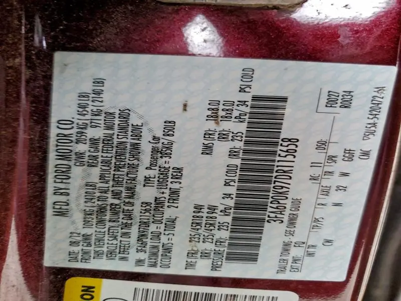 2013 FORD FUSION TITANIUM  