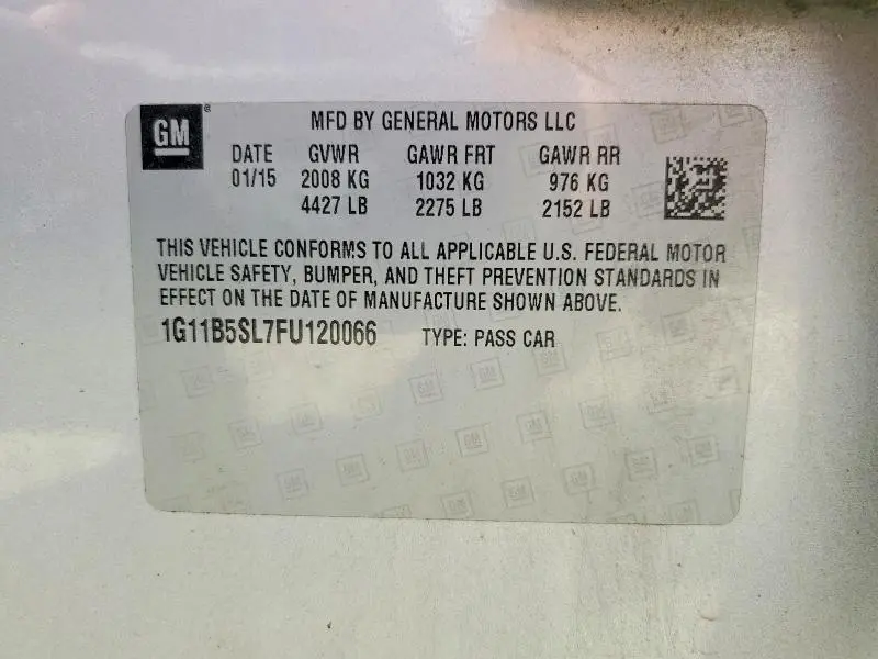 2015 CHEVROLET MALIBU LS  