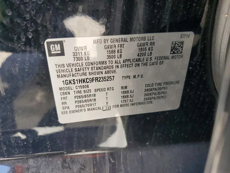 2015 GMC YUKON XL C1500 SLE  