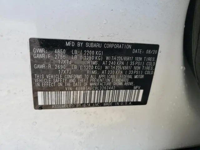 2020 SUBARU OUTBACK PREMIUM  