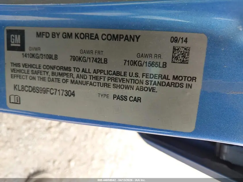 2015 CHEVROLET SPARK 1LT CVT