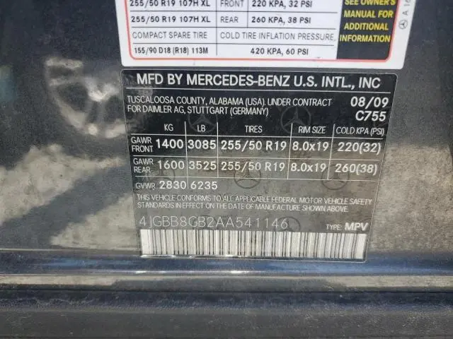 2010 MERCEDES-BENZ ML 350 4MATIC  