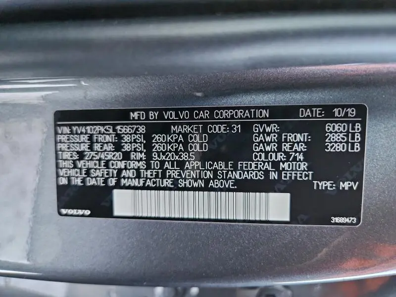 2020 VOLVO XC90 T5 MOMENTUM  