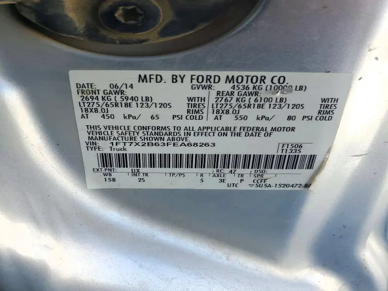 2015 FORD F250 SUPER DUTY  
