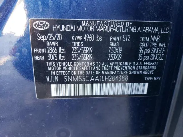 2020 HYUNDAI SANTA FE LIMITED  