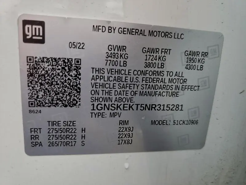 2022 CHEVROLET SUBURBAN K1500 RST  