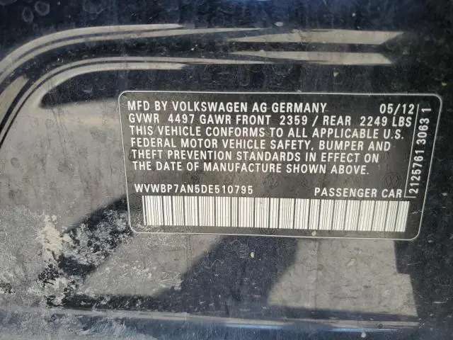 2013 VOLKSWAGEN CC SPORT  